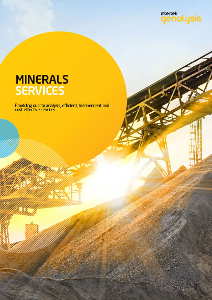 Front cover of the Intertek Genalysis Minerals Brochure